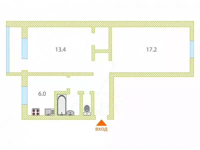 2-комнатная квартира: Тюмень, улица Беляева, 21 (49 м) - Фото 1