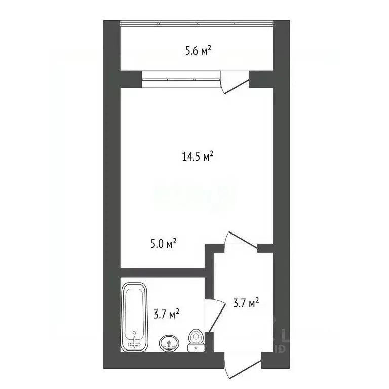 Студия Амурская область, Благовещенск Заводская ул., 4 (30.0 м) - Фото 0