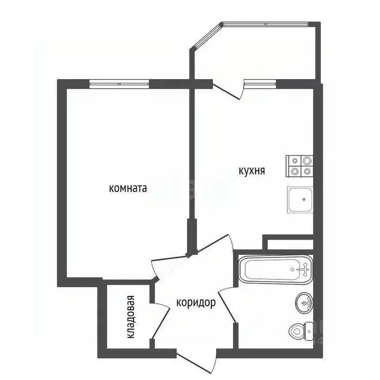 1-к кв. Воронежская область, Воронеж ул. Саврасова, 86 (35.0 м) - Фото 1