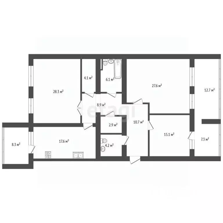 3-к кв. Тюменская область, Тюмень Минская ул., 65к2 (146.0 м) - Фото 2