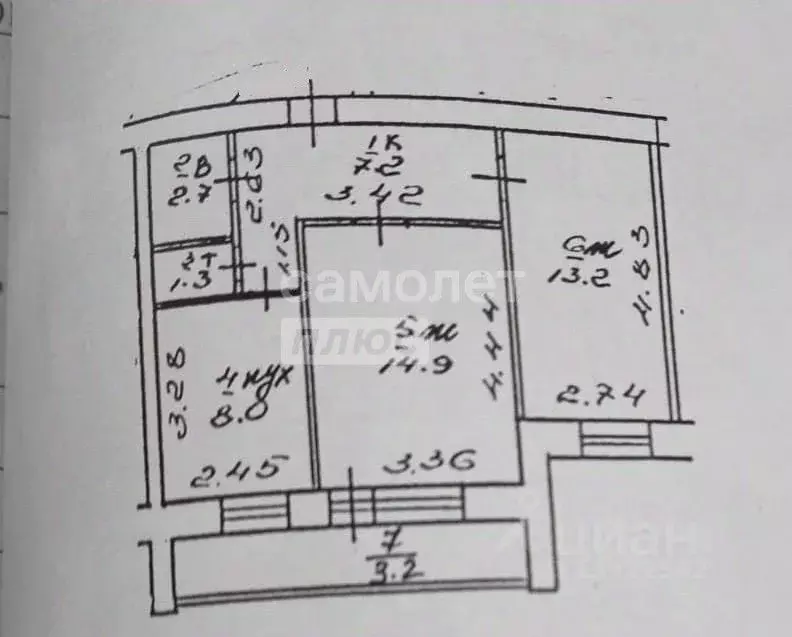 2-к кв. Смоленская область, Смоленск ул. Валентины Гризодубовой, 5 ... - Фото 2