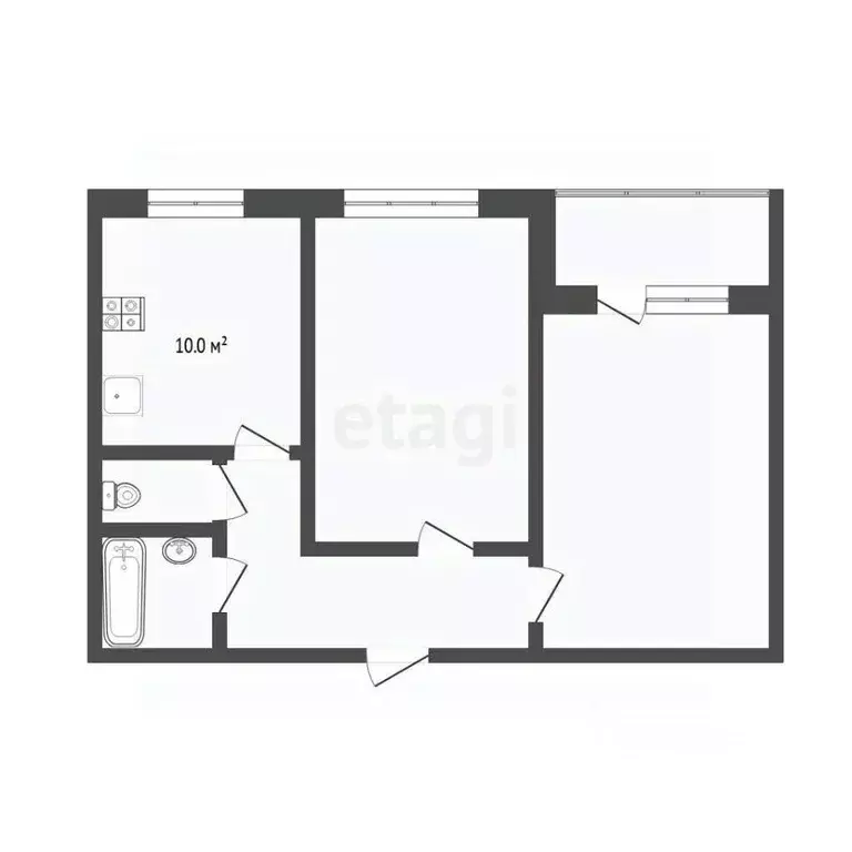 2-к кв. Тюменская область, Тюмень ул. Домостроителей, 16 (51.3 м) - Фото 1