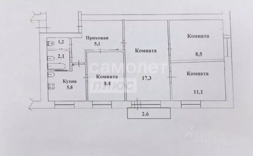 4-к кв. Калужская область, Сухиничи ул. 70 лет Великого Октября, 8 ... - Фото 2