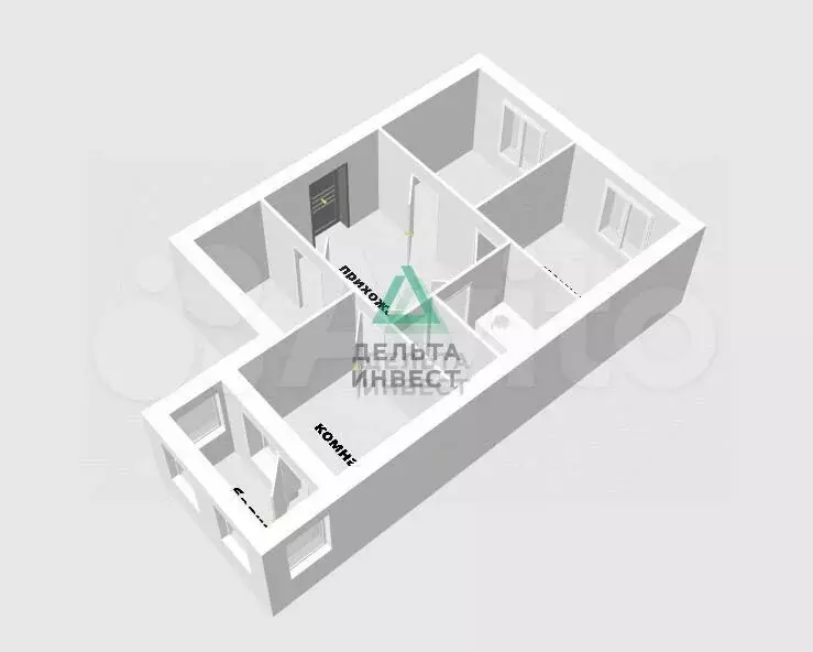 2-к. квартира, 69,5 м, 6/7 эт. - Фото 1