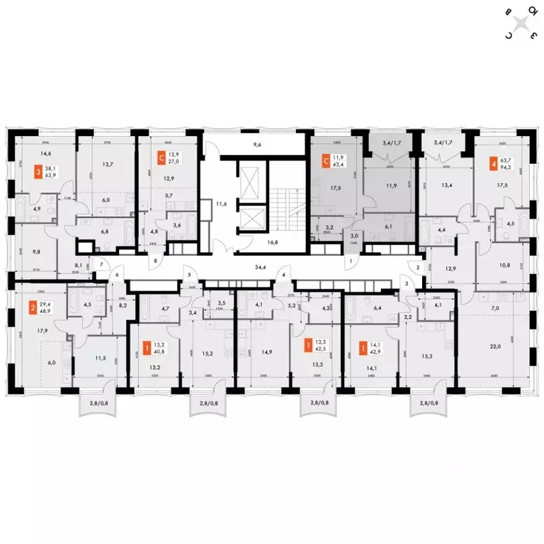 1-к кв. Нижегородская область, Нижний Новгород Черниговская ул. (43.4 ... - Фото 1