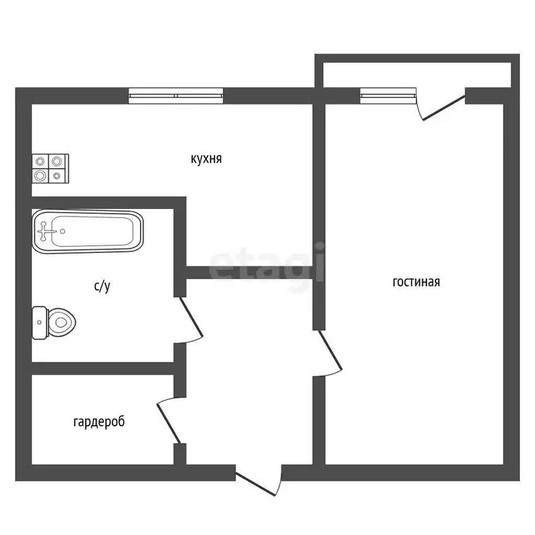 1-комнатная квартира: Троицк, 5-й микрорайон, 36 (36.2 м) - Фото 2