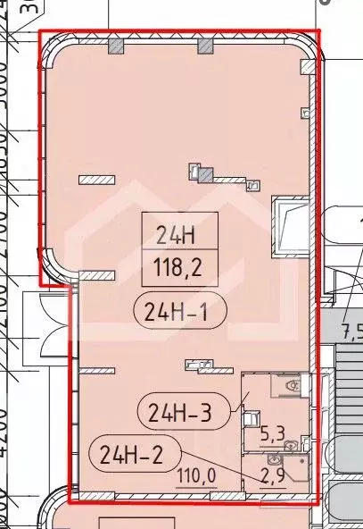 Торговая площадь в Москва Марк жилой комплекс, к1 (118 м) - Фото 2