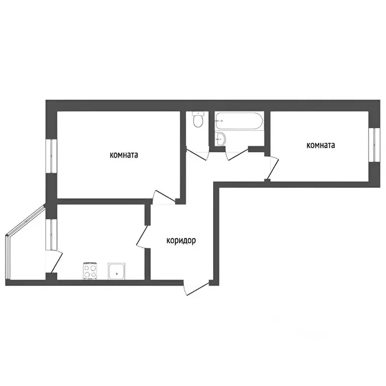 2-к кв. Ханты-Мансийский АО, Нефтеюганск 3-й мкр, 15 (51.0 м) - Фото 2