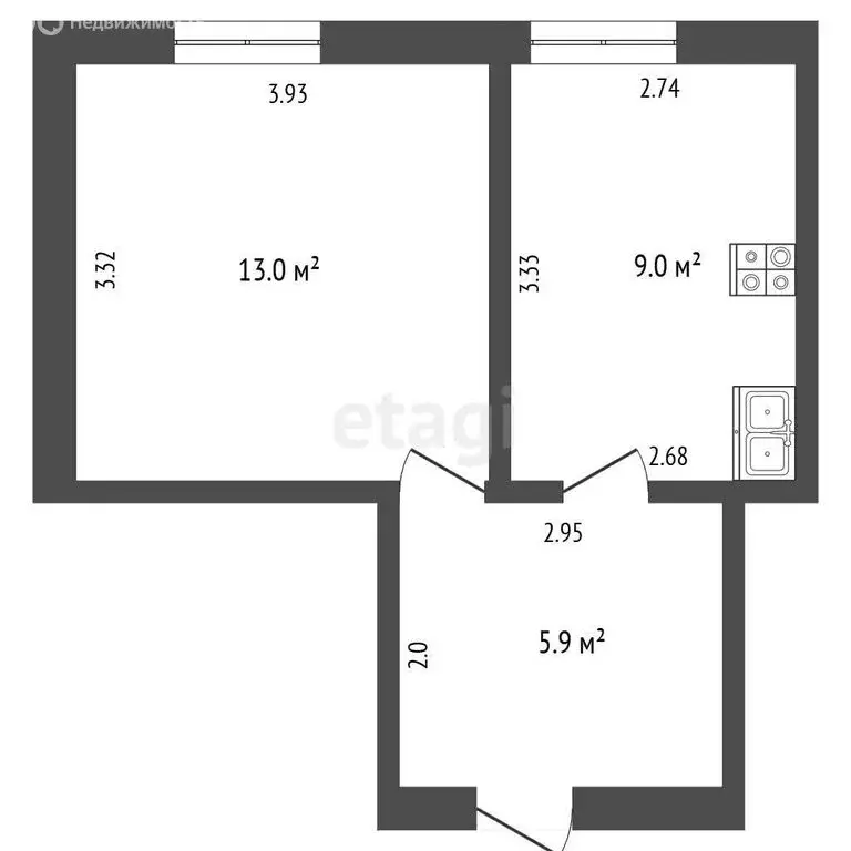 Квартира-студия: Стерлитамак, улица Нагуманова, 25Е (27.9 м) - Фото 1