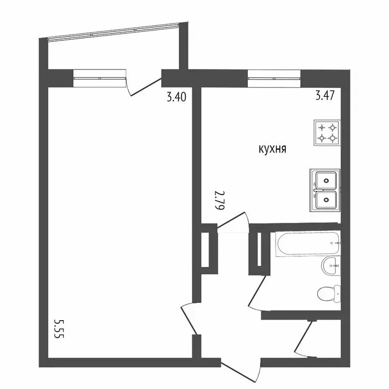 1-комнатная квартира: Тюмень, улица Карла Маркса, 93 (36.9 м) - Фото 0