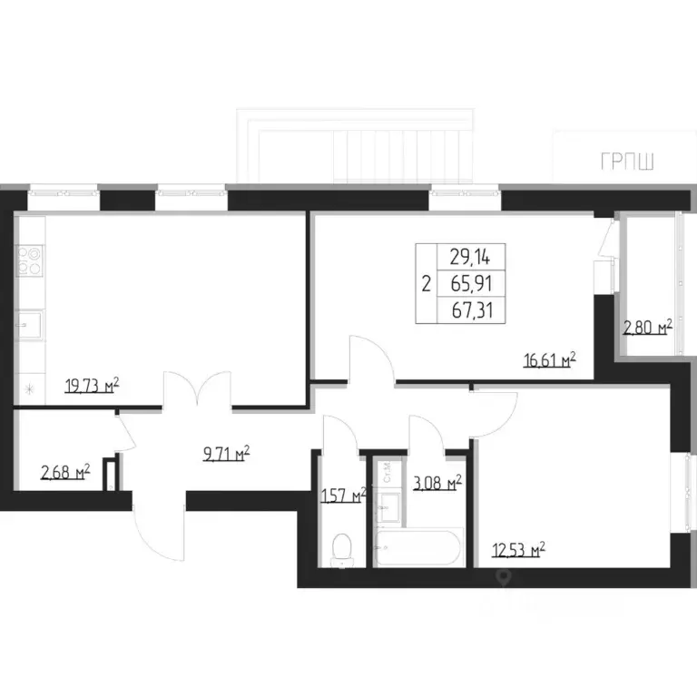 2-к кв. Мордовия, Саранск Республиканская ул., 47 (67.5 м) - Фото 0
