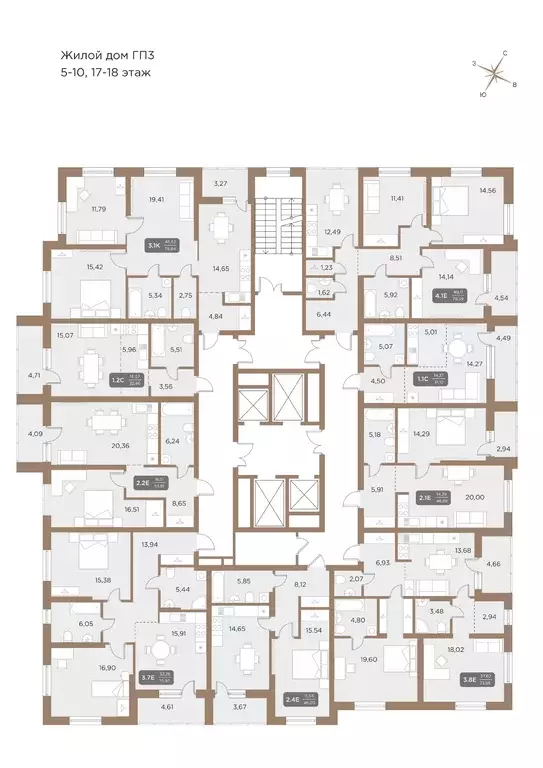 3-к квартира, 75.84 м - Фото 1
