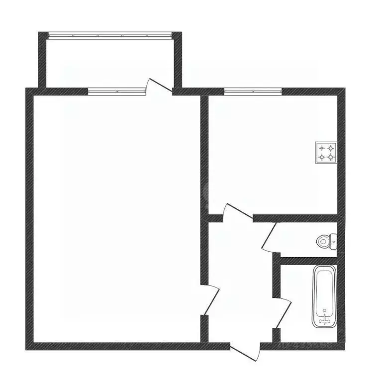 1-к кв. Белгородская область, Валуйки ул. Чапаева, 34/2 (33.3 м) - Фото 2