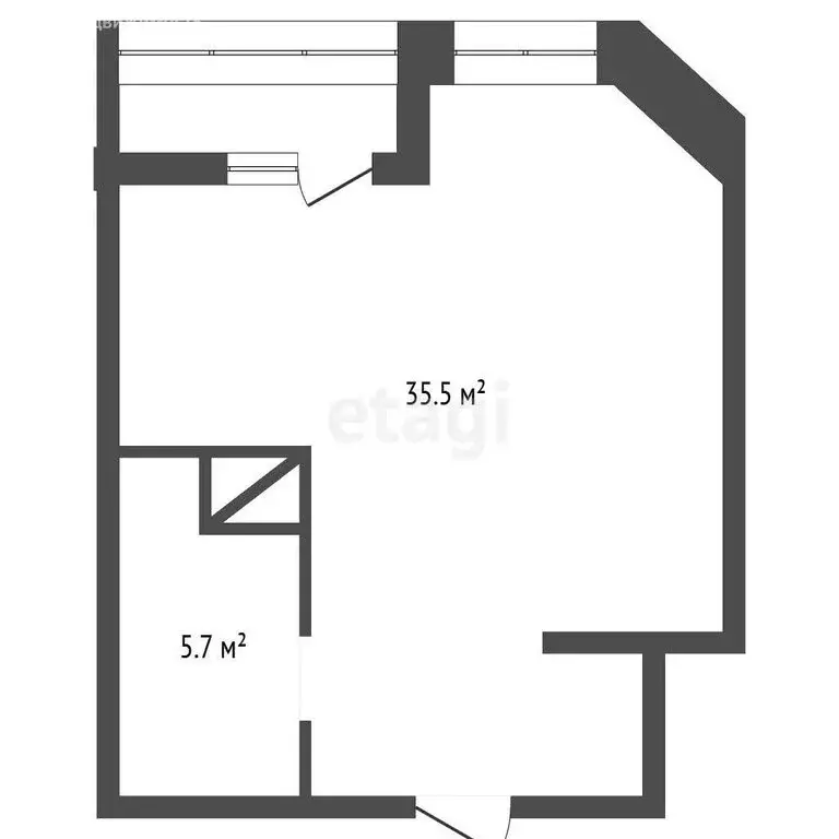 Квартира-студия: Воронеж, Спортивная набережная, 19А (41.2 м) - Фото 1