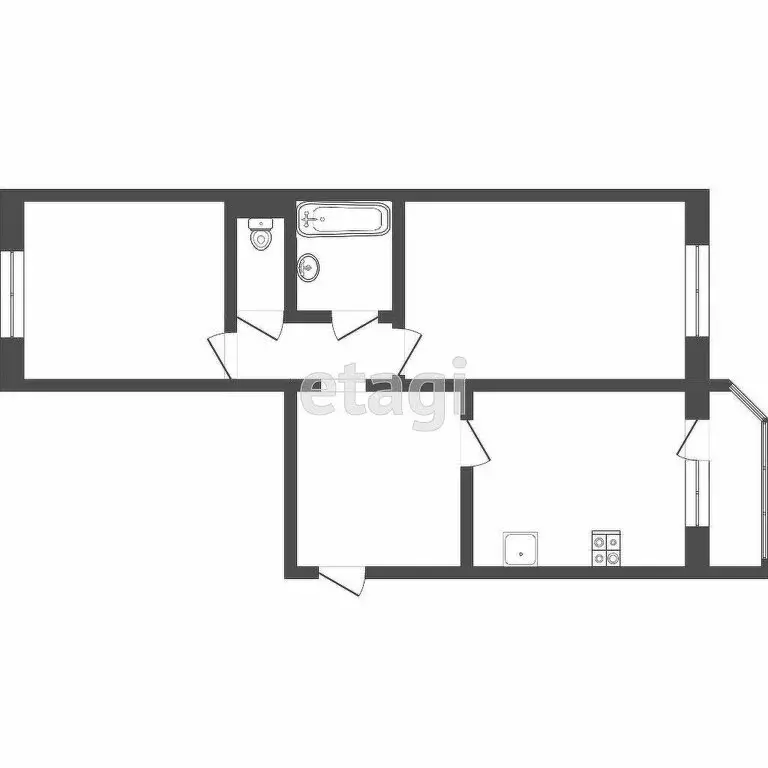 2-комнатная квартира: Тюмень, улица Федюнинского, 54к1 (67.6 м) - Фото 1