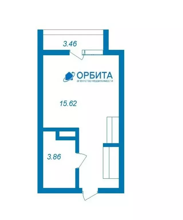 Квартира-студия: деревня Патрушева, улица Александра Пушкина, 16 (23.4 ... - Фото 1