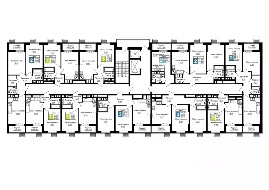 2-к кв. Адыгея, Тахтамукайский район, Яблоновский пгт  (59.2 м) - Фото 2