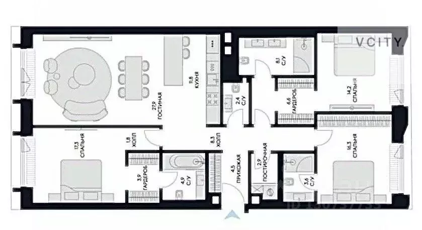 4-к кв. Москва ул. Братьев Фонченко, 1к7 (135.1 м) - Фото 2