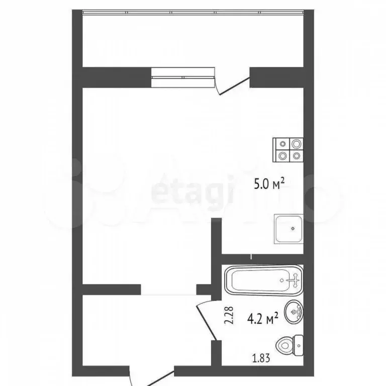Квартира-студия, 28,9 м, 13/19 эт. - Фото 0