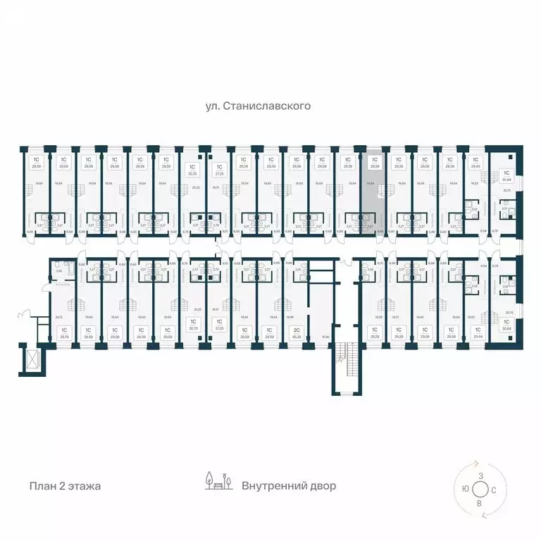 Квартира-студия: Новосибирск, улица Станиславского, 25 (29.59 м) - Фото 1
