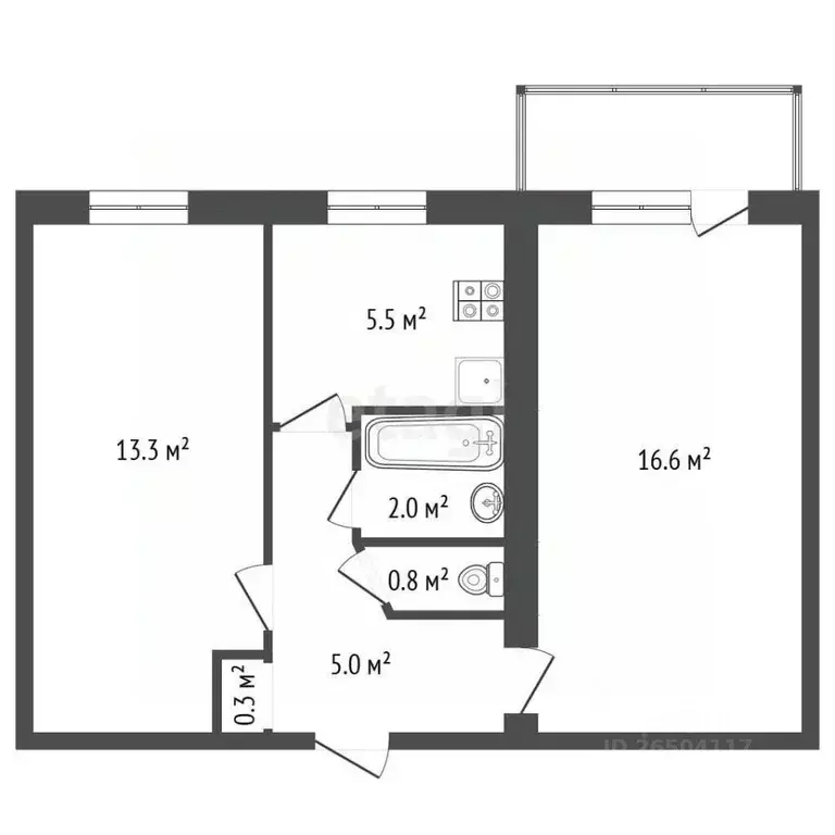 2-к кв. Севастополь ул. Михайловская, 9 (43.5 м) - Фото 2