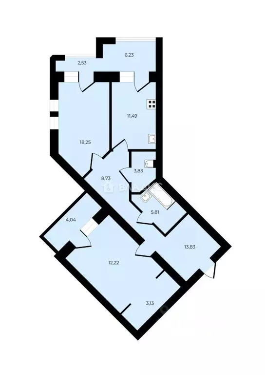 2-к кв. Брянская область, Брянск ул. Ромашина, 32 (78.4 м) - Фото 2