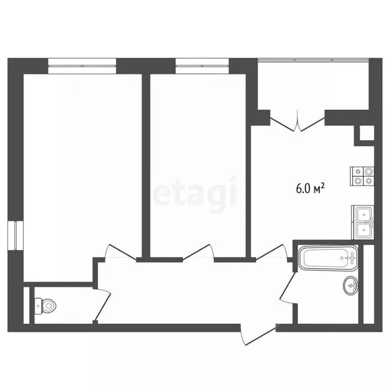 2-к кв. Крым, Красноперекопск 9-й мкр, 1 (50.4 м) - Фото 1