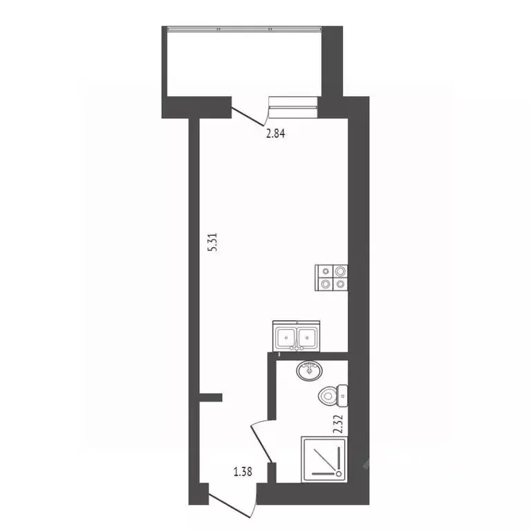 Студия Вологодская область, Вологда Архангельская ул., 12 (19.1 м) - Фото 1