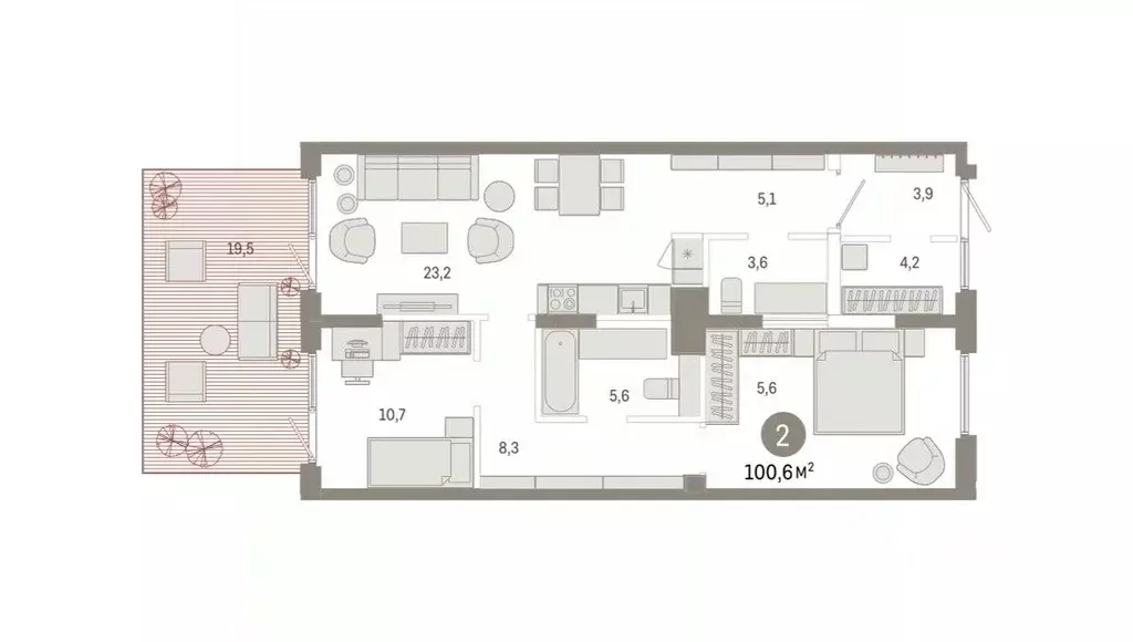 2-к кв. Омская область, Омск  (100.6 м) - Фото 2