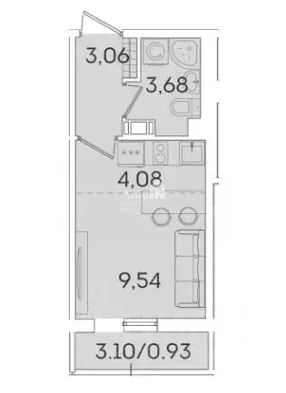 Студия Ленинградская область, Мурино Всеволожский район, ул. Графская, ... - Фото 2