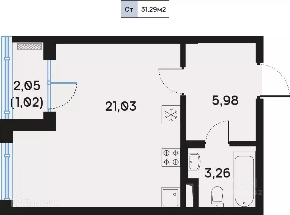 Продаётся 1-к квартира, 31 м - Фото 1