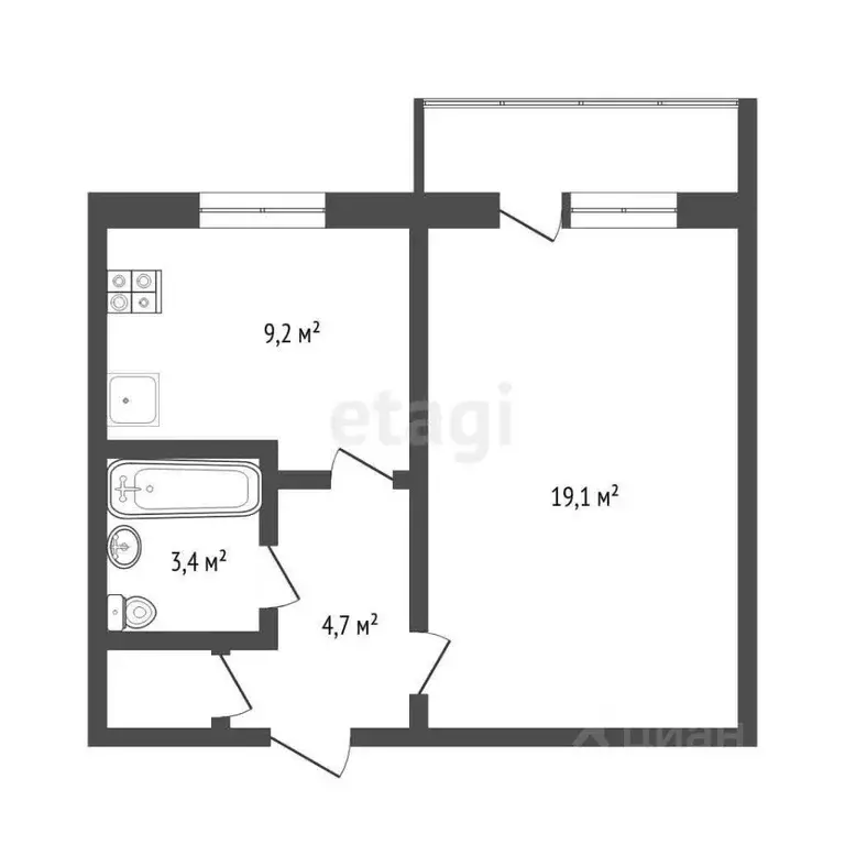 1-к кв. Мордовия, Саранск ул. Н. Эркая, 24к1 (37.6 м) - Фото 0