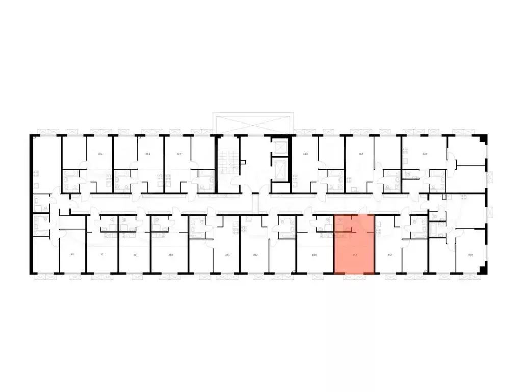 Квартира-студия, 25,4 м, 2/9 эт. - Фото 1