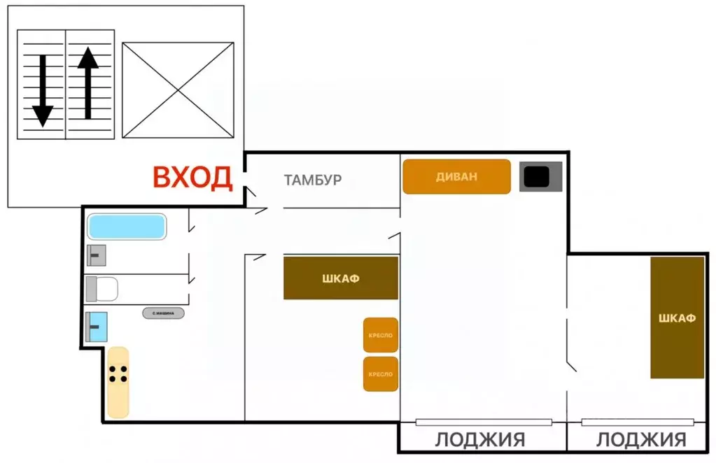3-к кв. Пермский край, Пермь ул. Желябова, 17 (57.4 м) - Фото 2