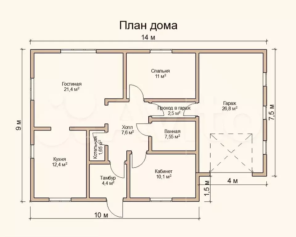 Таунхаус 110 м на участке 12 сот. - Фото 0