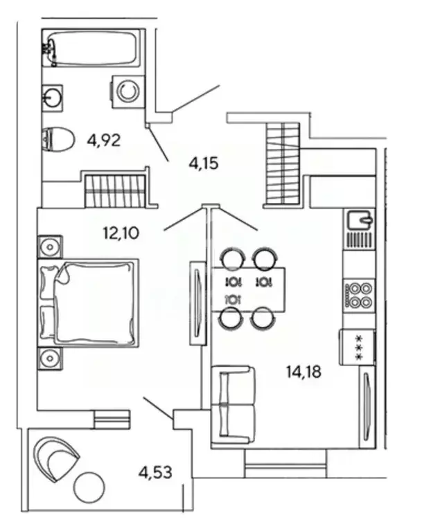 1-к кв. Ленинградская область, Кудрово г. Всеволожский район, ... - Фото 2
