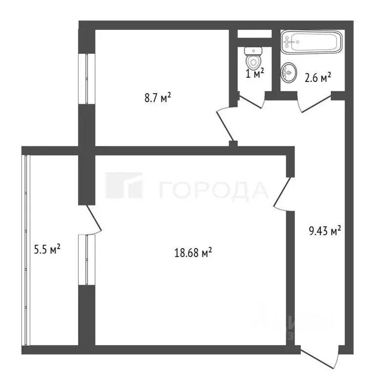 1-к кв. Алтайский край, Барнаул ул. Сергея Семенова, 17 (40.2 м) - Фото 2