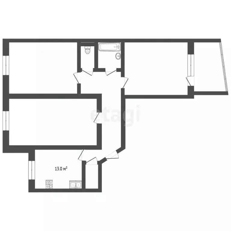 3-к кв. Тюменская область, Тюмень Широтная ул., 25а (63.0 м) - Фото 2