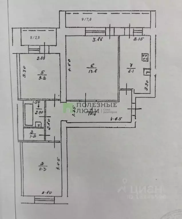 3-к кв. Башкортостан, Уфа Комсомольская ул., 18 (65.2 м) - Фото 1
