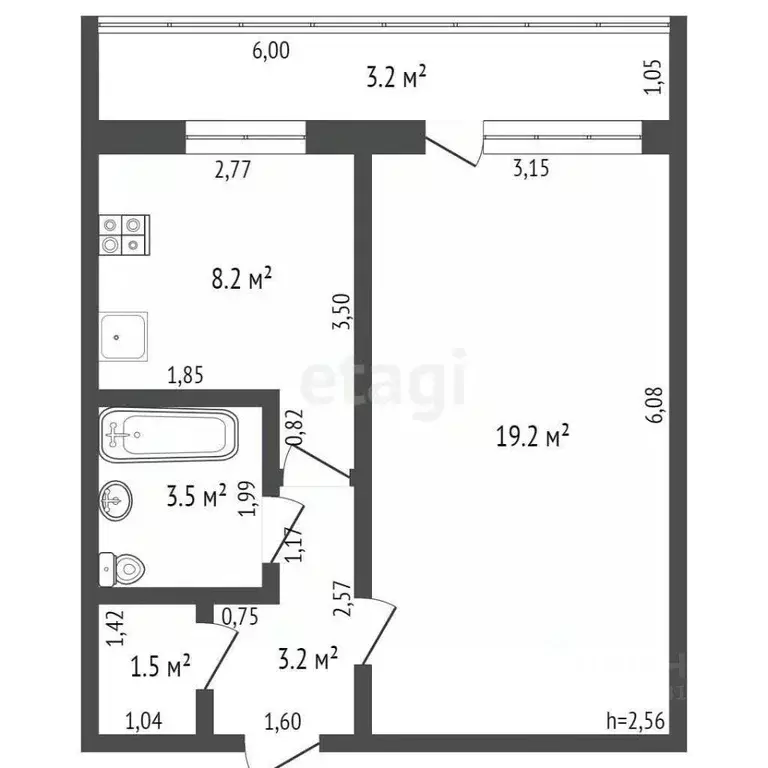 1-к кв. Брянская область, Брянск ул. Лермонтова, 9 (35.6 м) - Фото 0