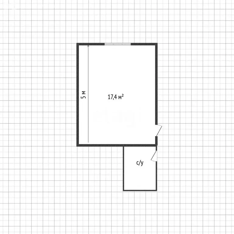 1к в -комнатной квартире (17.4 м) - Фото 1