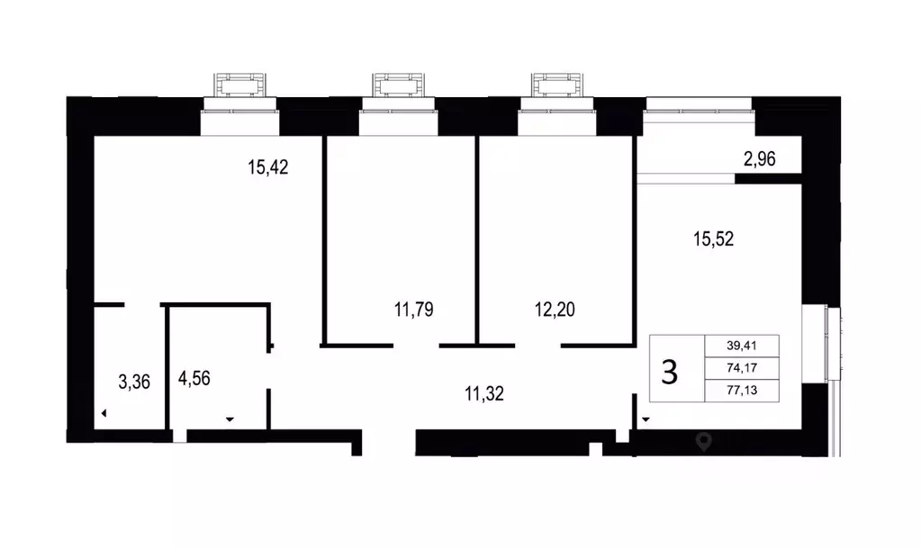 3-к кв. Волгоградская область, Волгоград ул. Землячки, 60 (77.13 м) - Фото 1