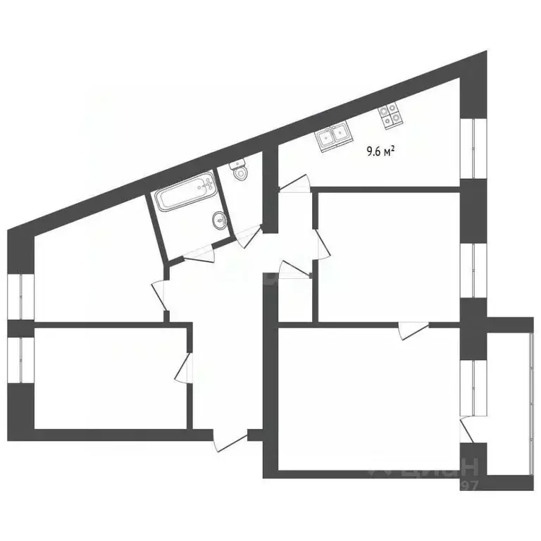 4-к кв. Смоленская область, Вязьма Московская ул., 32 (74.8 м) - Фото 1