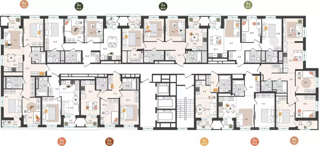 4-к кв. Пермский край, Пермь ул. Куфонина, 1 (74.7 м) - Фото 2