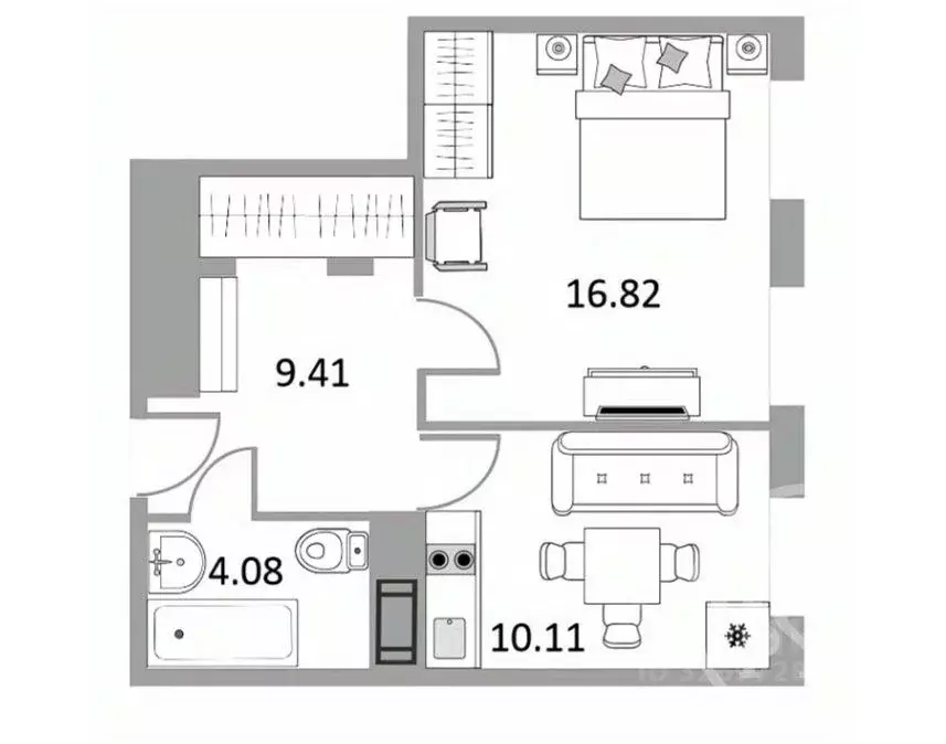 1-к кв. Санкт-Петербург Варфоломеевская ул., 6 (40.42 м) - Фото 1