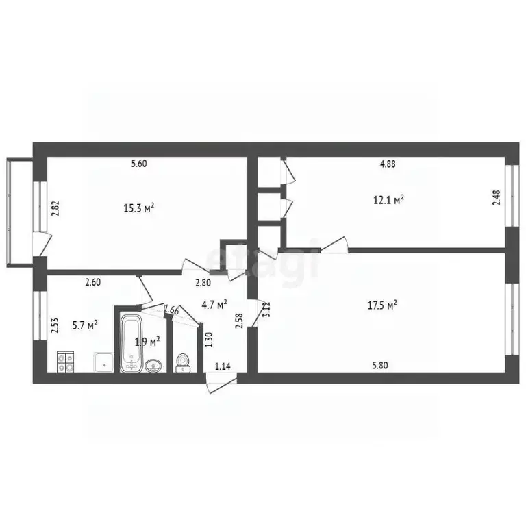 3-к кв. Нижегородская область, Выкса Гоголя мкр, 10 (60.0 м) - Фото 1