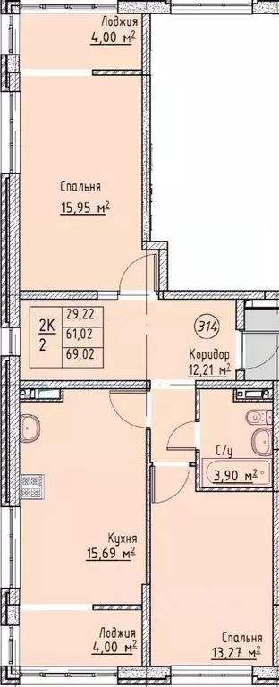 2-к кв. Ставропольский край, Ставрополь № 10 мкр, Квартал 204 жилой ... - Фото 0