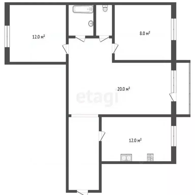 3-к кв. Забайкальский край, Чита Трактовая ул., 76 (68.8 м) - Фото 2
