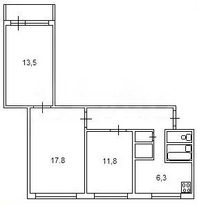 3-к. квартира, 61,5 м, 9/9 эт. - Фото 0