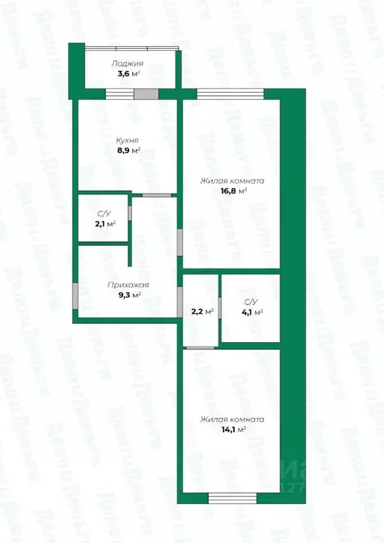 2-к кв. Кировская область, Киров ул. Ивана Попова, 89 (59.3 м) - Фото 1